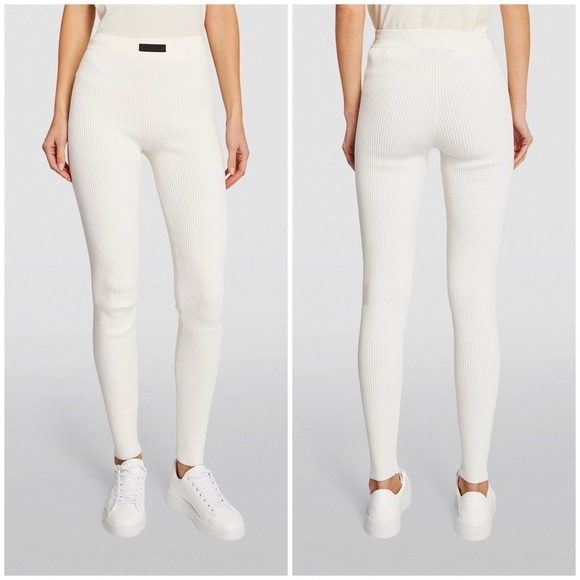 Fear of God Essentials Legging Cloud Dancer High Rise Ribbed Ivory Sz XXL - Picture 1 of 16